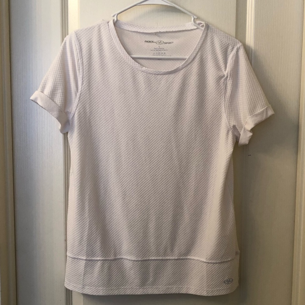 White athletic wear tee
